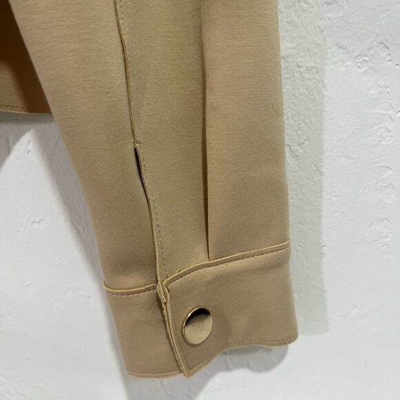 Joie Camel Tan Cropped Knit Utility Jacket with Gold Buttons  Size Medium - Picture 6 of 8